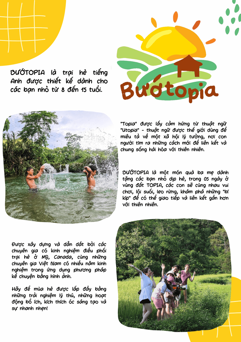 BƯỚTOPIA: Trại hè khám phá thiên nhiên và văn hoá dân tộc Thái